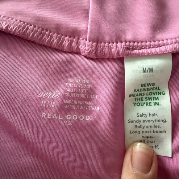 NEW Aerie Pink Crossover Bikini Bottom Size M - Picture 3 of 5
